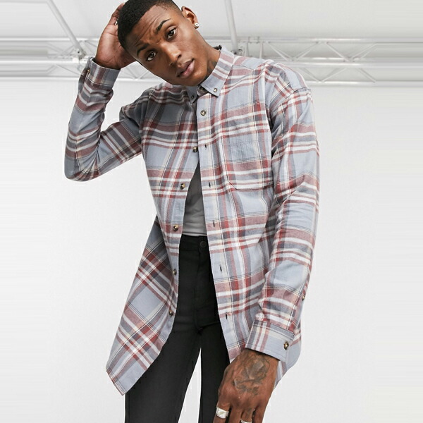 高級ブランド カジュアルシャツ メンズ エイソス Asos Asos Asos コーディネート ファッション 40代 30代 代 ジーパン ジーンズ スウェットパンツ エクストリームスーパースキニーフィット インポート 大きいサイズ シャツ チェック 肩 ドロップ 特大 ブルー Design