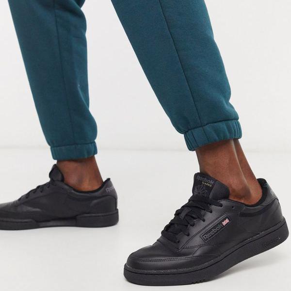 日本未入荷 スニーカー Reebok リーボック Reebok 小さいサイズから大きいサイズまで インポートブランド 男性 メンズ 靴 C85トレーナー 黒 Club Sauna Kirov Ru