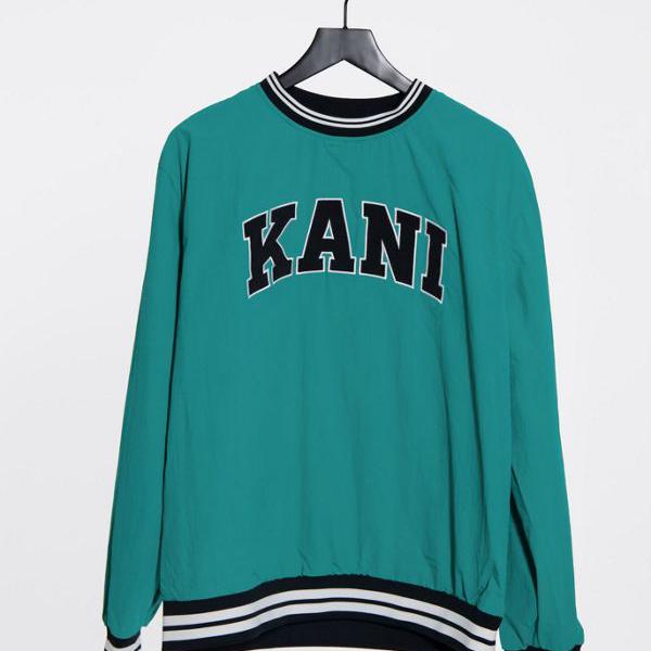 国内外の人気集結 スウェット トレーナー Kani Karl Kani Karl カールカナイ ターコイズのカールカナイセリフスウェットシャツ 小さい サイズから大きいサイズまで インポートブランド 男性 メンズ トップス Www Hallsflorida Com