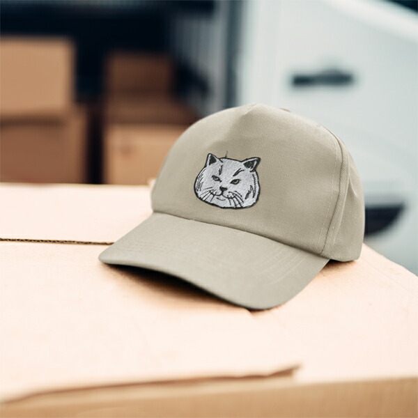 楽天市場】猫グッズ キャップ cap 刺繍 ネコ 帽子 カーキ ベージュ 猫
