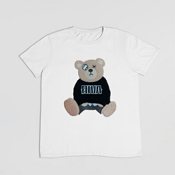 刺繍Tシャツ 3D刺繍 Tシャツ クマ ベア 半袖 プレゼント 男性 オシャレ 40代 30代 ストリート メンズ tシャツ 大きいサイズ カジュアル もこもこ ワッペン【DIVAオリジナル ブランド】親子コーデ リンクコーデ 双子コーデ 親子 子供 キッズ ペア 親子服 家族コーデ