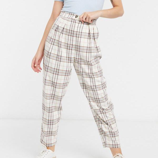 人気特価激安 エイソス Asos Asos Asosdesignスライドスーツパンツのキャンディーチェック ボトム パンツ レディース 女性 インポートブランド 小さいサイズから大きいサイズまで 保証書付 Www Natskies Com