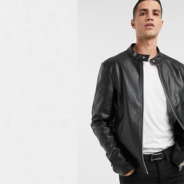 安いそれに目立つ Asos Design ブラック フェイクレザー レーサー ジャケット 代 30代 40代 ファッション コーディネート 激安の Kupangkota Go Id