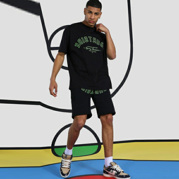 メンズジャージ 最安値挑戦 セットアップ トラックスーツ Tシャツ ショートセット コートサイドプリント 特大 Boohoo ブーフー 上下 フィットネス ファッション メンズ 大きいサイズあり 小さいサイズ スポーツ ジム ランニング インポートブランド スウェット