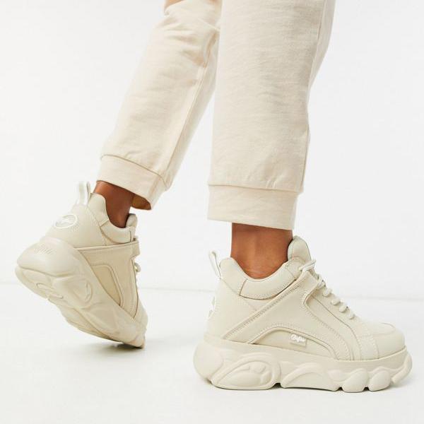 人気を誇る スニーカー Buffalo バッファロー クリーム色のバッファローコリントレーナー 小さいサイズから大きいサイズまで インポートブランド 女性 レディース 靴 Bncedeao Integration Gov Bf