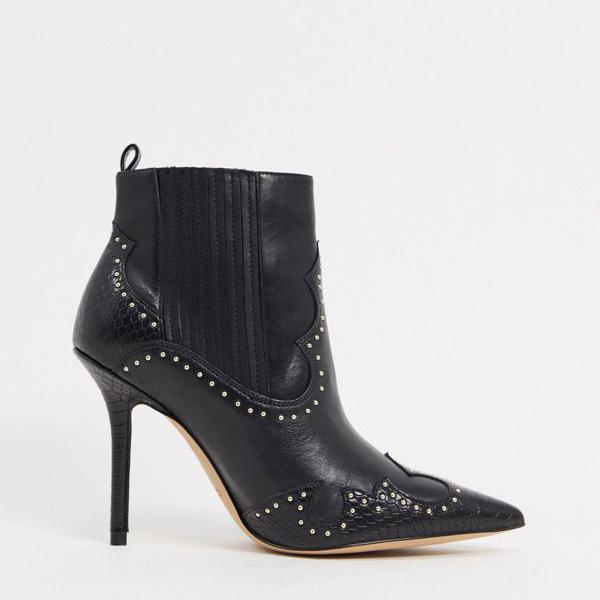 Aldo レディース 女性 靴 レディース インポートブランド Aldocaponeヒールアンクルブーツブラックスタッズ付き ブーツ アルド 小さいサイズから大きいサイズまで セレクトショップ レディース靴 Diva Closet京都のセレクトショップdivacloset