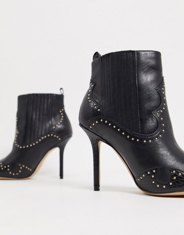 Aldo レディース 女性 靴 レディース インポートブランド Aldocaponeヒールアンクルブーツブラックスタッズ付き ブーツ アルド 小さいサイズから大きいサイズまで セレクトショップ レディース靴 Diva Closet京都のセレクトショップdivacloset