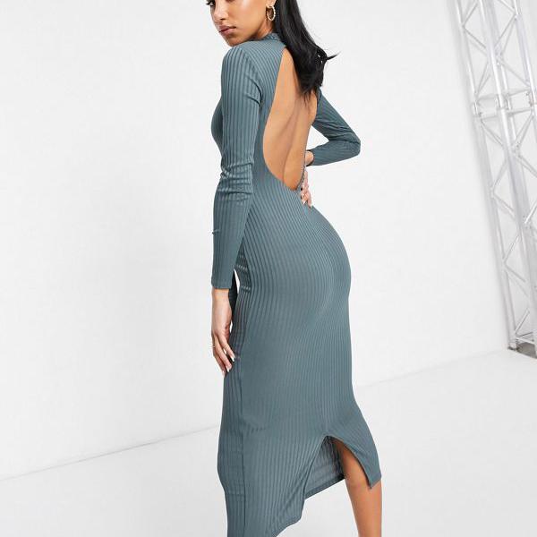 公式の クラブlロンドンオープンバックmidaxiドレススレート ワンピース レディース 女性 インポートブランド 小さいサイズから大きいサイズまで 上質で快適 Caronova Sa Com