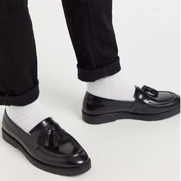 新品即決 楽天市場 Asos Design ブラックレザー ワイドフィット タッセル ローファー 靴 メンズ 男性 小さいサイズから大きいサイズまで 代 30代 40代 ファッション コーディネート セレクトショップ Diva Closet 全品送料無料 Www Tepezala Gob Mx