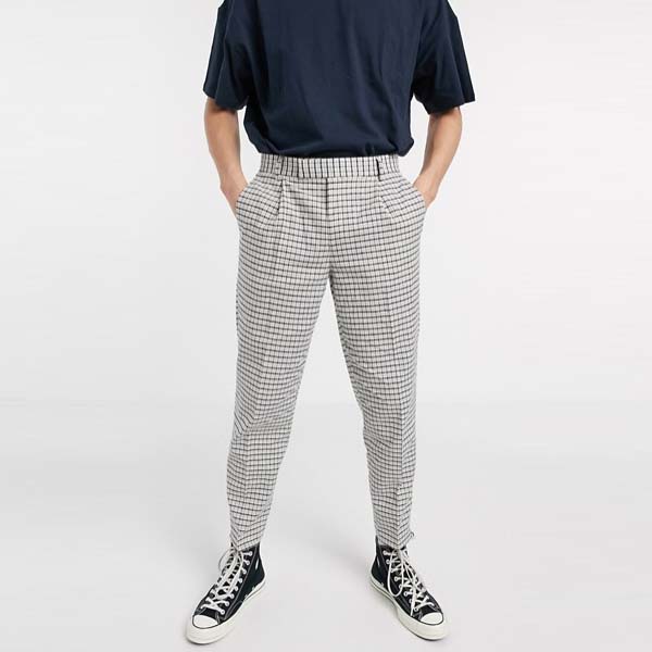 楽天市場 Asos Design スリム スマート ジョガーパンツ ストーンチェックリネン メンズ 男性 小さいサイズから大きいサイズまで 代 30代 40代 ファッション コーディネート セレクトショップ Diva Closet