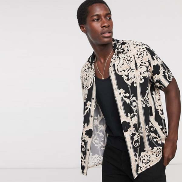 楽天市場 Reclaimed Vintage Inspired ヴィンテージ バロック プリント シャツ ネイビー メンズ 男性 小さいサイズから大きいサイズまで 代 30代 40代 ファッション コーディネート セレクトショップ Diva Closet