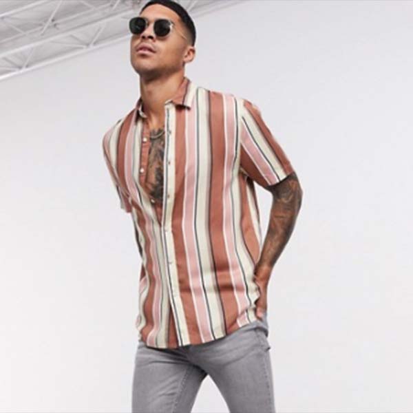 独特な店 シャツ リバース 半袖 トップマン ストライプ ピンク メンズ コーディネート ファッション 40代 30代 代 小さいサイズから大きいサイズまで 男性 As Adrm Com Br