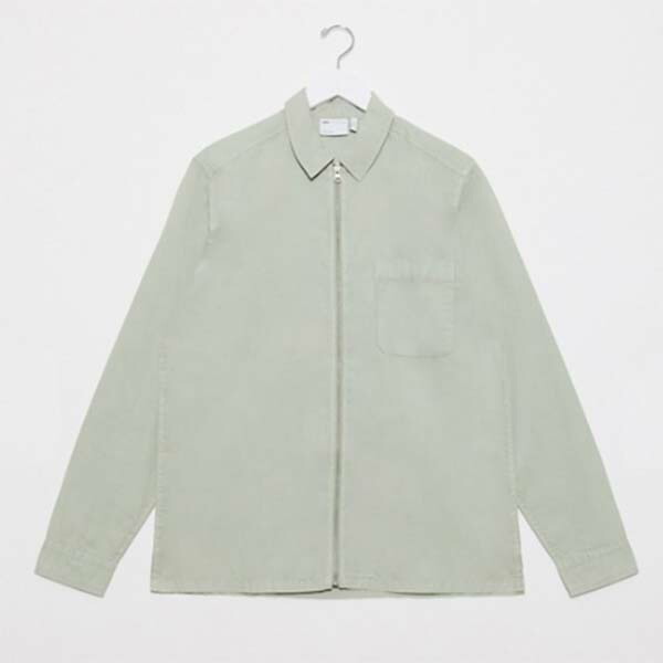 品数豊富 カジュアルシャツ コーディネート ファッション 40代 30代 代 小さいサイズから大きいサイズまで 男性 メンズ シャ ツ スルーオーバー ジップ セージグリーン Design Asos Www Estudiocomunica Com Br