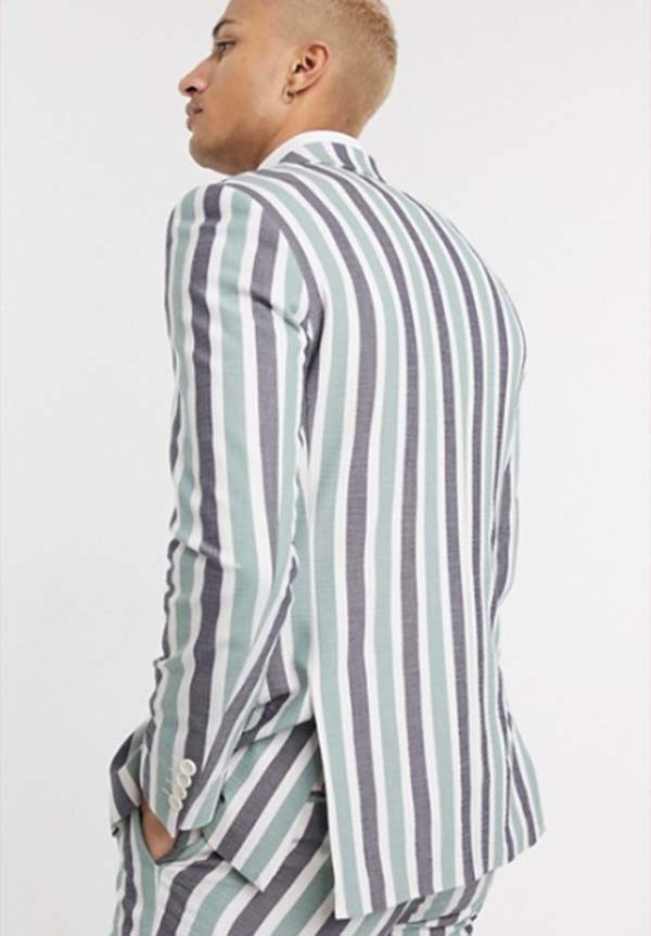 楽天市場 青 白 ストライプ ロック ストック スーツ ジャケット メンズ 男性 代 30代 40代 ファッション コーディネート セレクトショップ Diva Closet