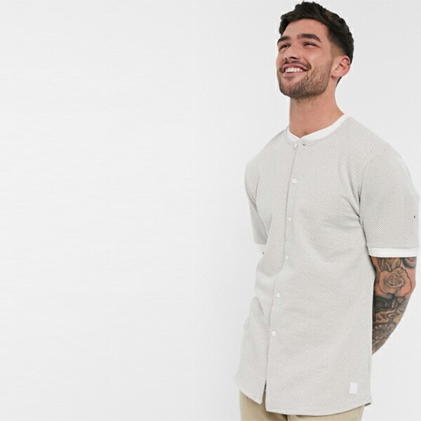 驚きの価格 シャツ ホワイト トップス 半袖 ベースボール スリム 半袖 リバーアイランド メンズ コーディネート ファッション 40代 30代 代 男性 As Jayeshlogistics Com