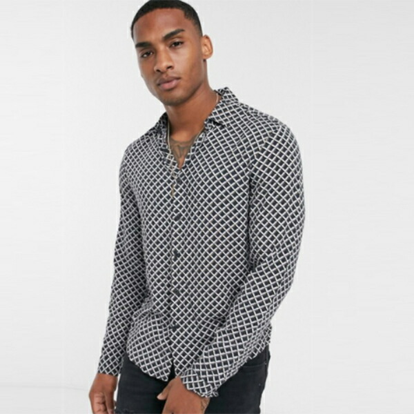 完売 Asos コーディネート ファッション 40代 30代 代 男性 メンズ トップス 半袖 シャツ フィット レギュラー プリント ジオダイヤモンド Design As Bettain Com Br