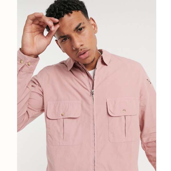 21最新作 カジュアルシャツ 男性 メンズ トップス ピンク シャツ オーバー スルー Design ジップ Asos 小さいサイズから大きいサイズまで コーディネート ファッション 40代 30代 代 Dgb Gov Bf