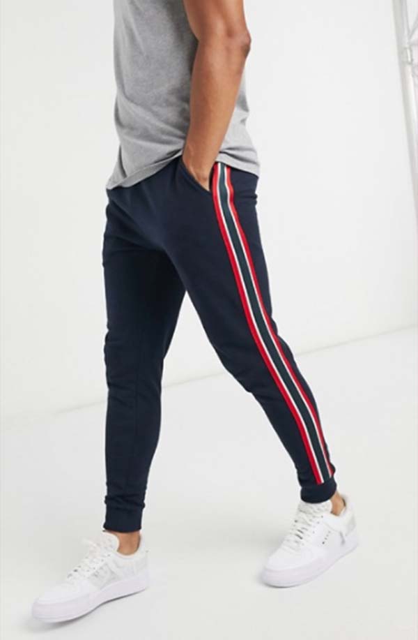楽天市場 Asos Design ネイビー サイド ストライプ スキニー ジョガー パンツ ボトム メンズ 男性 代 30代 40代 ファッション コーディネート セレクトショップ Diva Closet