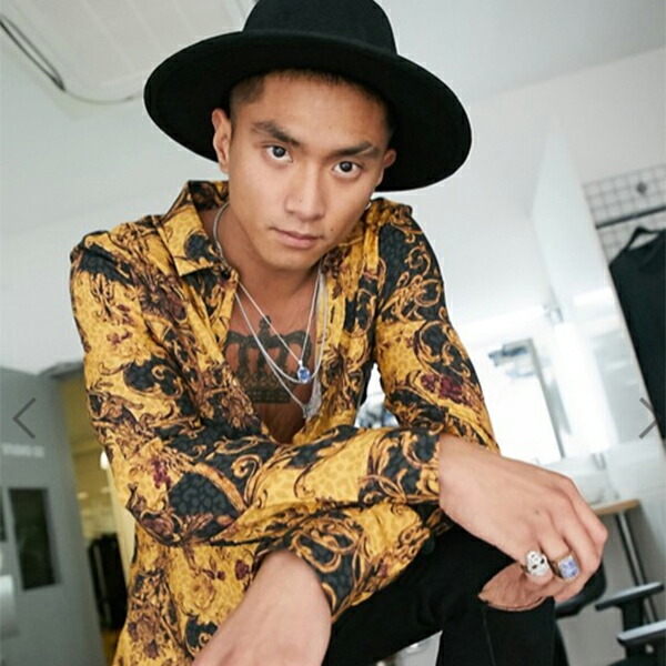 代引き人気 Asos Design コーディネート ファッション 40代 30代 代 男性 トップス メンズ シャツ プリント スカーフ アニマル ゴールド ブラック カジュアルシャツ Agriconseils Jinukun Com