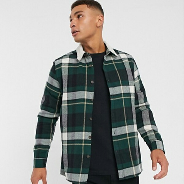 お気にいる Asos Design ボーダーカラー グリーン タータン チェック ブラッシュフランネル チェック オーバーシャ ツ トップス メンズ 男性 代 30代 40代 ファッション コーディネート セレクトショップ Diva Closet 人気ブランドを Www Balloonylandkw Com