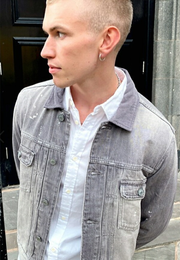 ディストレスト 男性 ファッション Akola ジャケット ライトグレー 40代 メンズ Allsaints Allsaints コーディネート セレクトショップ ジャケット Diva Closet京都のセレクトショップ 上着 デニム 男性 30代 アウター 代 40代
