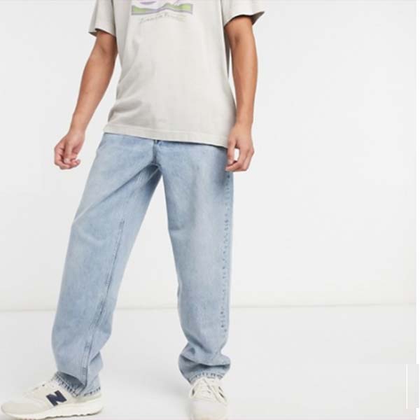 限定販売 Asos Design バギー ジーンズ ヴィンテージライトウォッシュブルー パンツ ボトム メンズ 男性 代 30代 40代 ファッション コーディネート As Bhavaspa Com