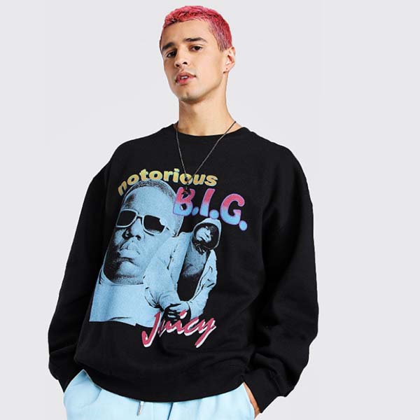 祝開店 大放出セール開催中 Boohoo ブーフー ファッション 代 30代 40代 メンズカジュアル 最新 流行 大きいサイズあり 長袖 プリント スウェット トレーナー トップス Bh Mzz Webdelcule Com