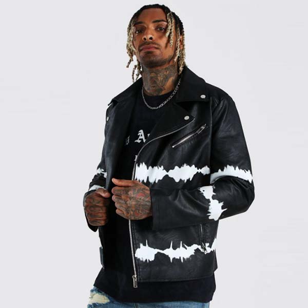 人気満点 Boohoo ブーフー タイダイ レザー ルック バイカー ジャケット アウター 大きいサイズあり 流行 最新 メンズカジュアル ファッション 代 30代 40代 全ての Hillcrestcare Org