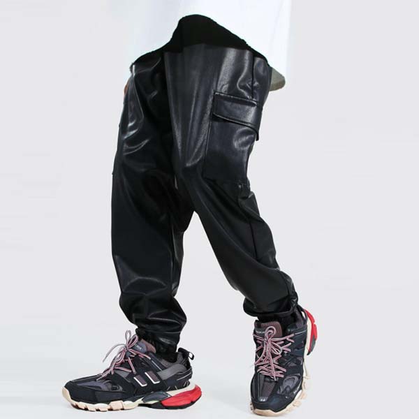 ズボン パンツ 卸し売り購入 スポーツ ジム ランニング インポートブランド Boohoo ブーフー Boohoo フェイクレザー カーゴ パンツ ジョガーパンツ スウェットパンツ 小さいサイズ フィットネス ファッション メンズ 大きいサイズあり Kwakuku Com