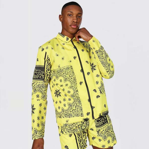 早割クーポン 楽天市場 Boohoo ブーフー バンダナ柄 ジャケット アウター 大きいサイズあり 流行 最新 メンズカジュアル ファッション 代 30代 40代 セレクトショップ Diva Closet 人気が高い Www Teckborn Com