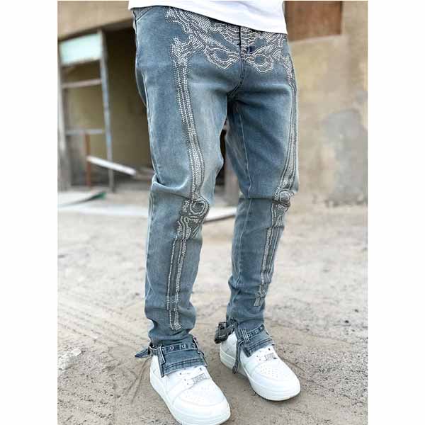スイス発 Guapi メンズ スキニー スケルトン デニム ビジュー パンツ ボトムス スリムフィット スキニーフィット インポートブランド 日本未入荷 大きいサイズあり メンズカジュアル ジムウェア 小さいサイズあり スポーツウェア トレーニング ヨガ Novix Com