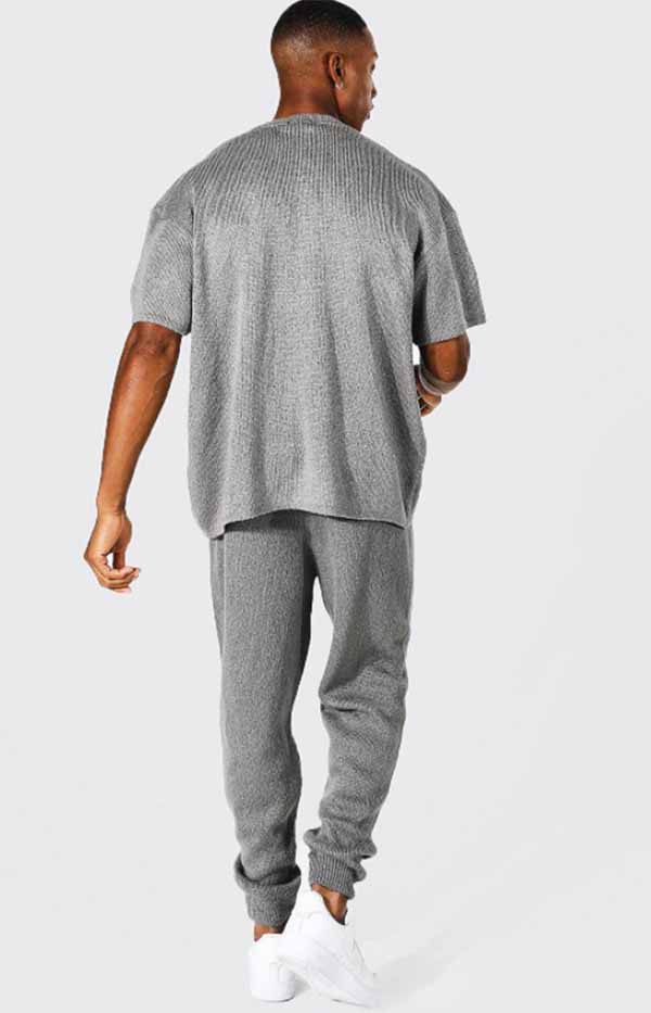 Boohoo ブーフー ブラシ ニット エクステンデッド ネック Tシャツ ジョガー トラックスーツ セットアップ 2ピース 上下 ブランド トラック スーツ スウェット インポートブランド ランニング ジム スポーツ 小さいサイズ 大きいサイズあり メンズ ファッション Kanal9tv Com