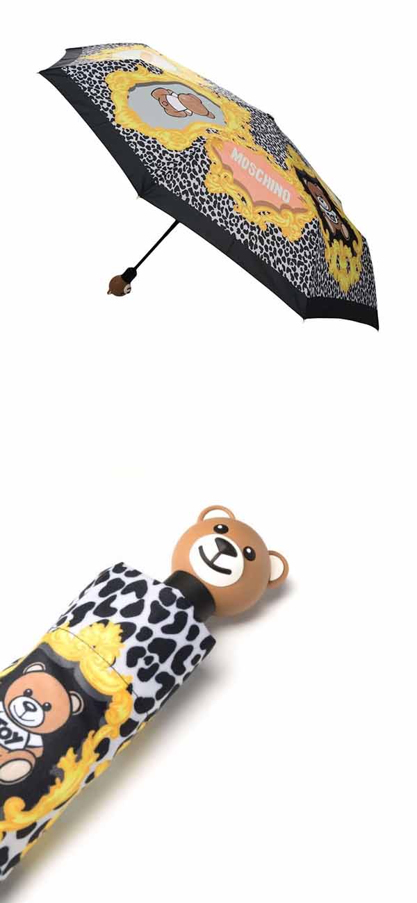 グラフィック クマ くま レオパード柄 傘 ロゴ 傘 モスキーノ Moschino 折り畳み 傘 梅雨時期 雨天 Umbrella ハイブランド インポート ブランド ファッション 30代 代 40代 メンズ レディース 男性 女性 ユニファック プレゼント Fikrimahsul Com