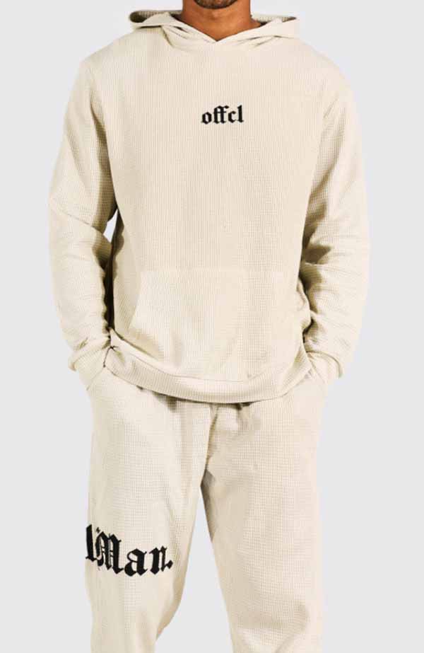 Boohoo ブーフー ワッフルニット パーカー ジョガーパンツ スウェットパンツ トラックスーツ セットアップ 2ピース 上下 ブランド トラックスーツ スウェット インポートブランド ランニング ジム スポーツ 小さいサイズ 大きいサイズあり メンズ ファッション