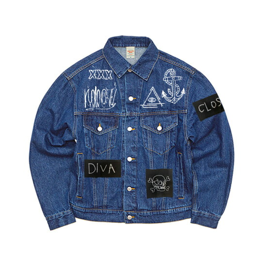 楽天市場】アメコミ アニメ プリント パッチワーク刺繍 デニム