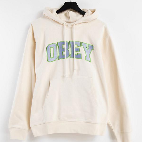 京都のセレクトショップdivacloset オベイ Obey Obey クリーム色のスポーツパーカーに従う トップス トップス インポートブランド メンズ 男性 インポートブランド 小さいサイズから大きいサイズまで パーカー Carreras Progreso Com