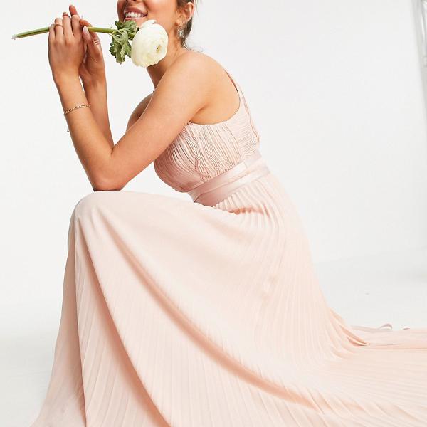 高い素材 の京都のセレクトショップdivacloset エイソス Asos Asos Asosdesignブライドメイドプリーツピニーマキシドレスサテンラップウエスト ワンピース レディース 女性 インポートブランド 小さいサイズから大きいサイズまで 最大の割引 の