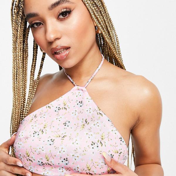 エイソス Asos Asos Asos Design ミックス アンド マッチ フローラル プリント ハイネック クロップ ビキニ トップ 水着 レディース 女性 インポートブランド 小さいサイズから大きいサイズまで Crunchusers Com