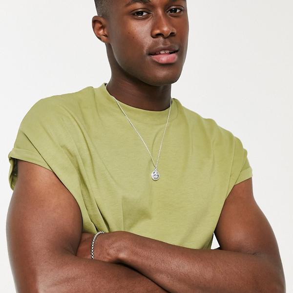 エイソス Asos Asos Asosdesignカーキ色の一巻スリーヴ差添え特大ロング線路tyシャツ トップス メンズ 男性 インポートブランド名 下劣大いさから高度サイズまで 京都の択る売店divacloset Barrakuda At