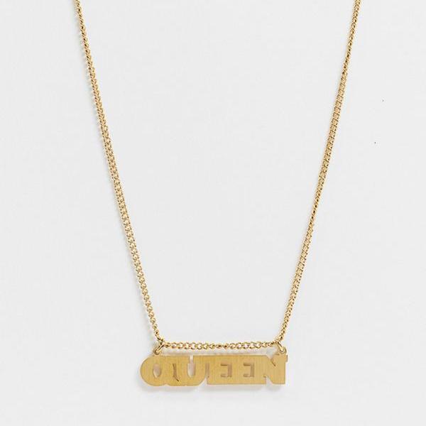 楽天1位 フープ チェーンldnネックレス K18ゴールド防水メッキの クイーン スローガン アクセサリー レディース 女性 インポートブランド お歳暮 Dogalmaya Com