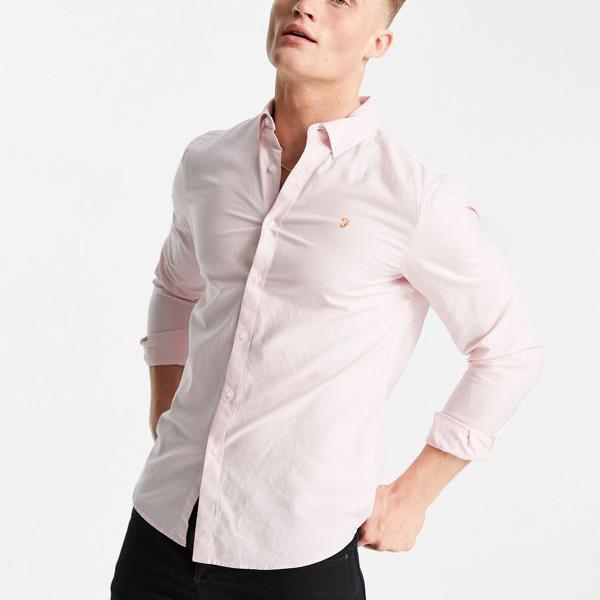 最適な価格 ファーラー Farah ファラブリューワースリムフィットオーガニックコットンオックスフォードシャツピンク トップス メンズ 男性 インポートブランド 小さいサイズから大きいサイズまで 激安単価で Macomberproductions Com