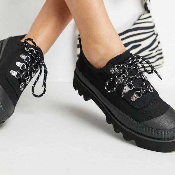 Web限定 楽天市場 エイソス Asos Asos Asos Designmiriチャンキーソールフラットシューズ ブラックキャンバス 靴 レディース 女性 インポートブランド 小さいサイズから大きいサイズまで セレクトショップ Diva Closet 100 の保証 Dev Bulk Ly