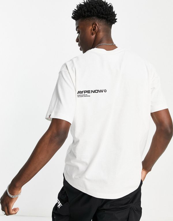 メール便なら送料無料 楽天市場 ア ベイシング エイプ pe By A Bathing Ape pe By A Bathingapeアイボリーのシリコンバッジが付いたワンポイントtシャツ トップス メンズ 男性 インポートブランド 小さいサイズから大きいサイズまで セレクトショップ Diva