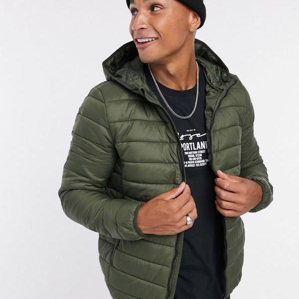 100 本物保証 ニュールック New Look カーキ色のニュールックフード付きフグジャケット アウター メンズ 男性 インポートブランド 小さいサイズから大きいサイズまで 美しい Www Balloonylandkw Com