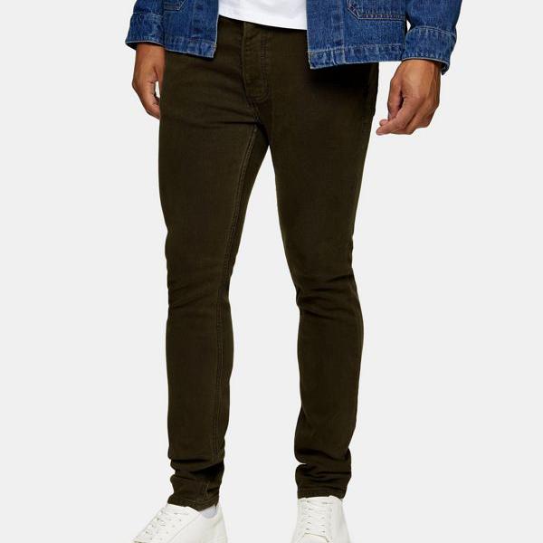 令和3年度産新刈り メンズ ボトム パンツ カーキのトップマンスキニージーンズ Topman Topman トップマン 男性 小さいサイズから大きいサイズまで インポートブランド As