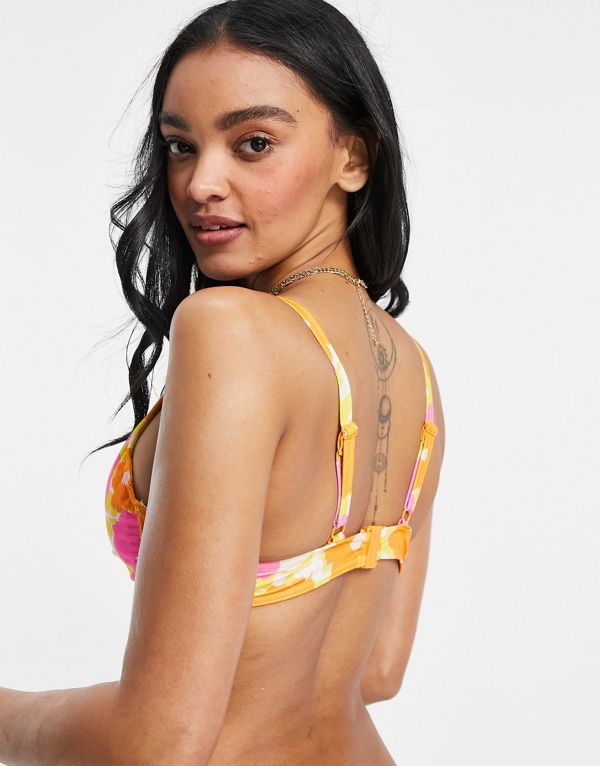 最適な価格 エイソス Asos Asos Asosdesignステップフロントワイヤー入り水着ブロックフローラルプリント 水着 レディース 女性 インポートブランド 小さいサイズから大きいサイズまで メーカー包装済 Antofagastaen100palabras Cl