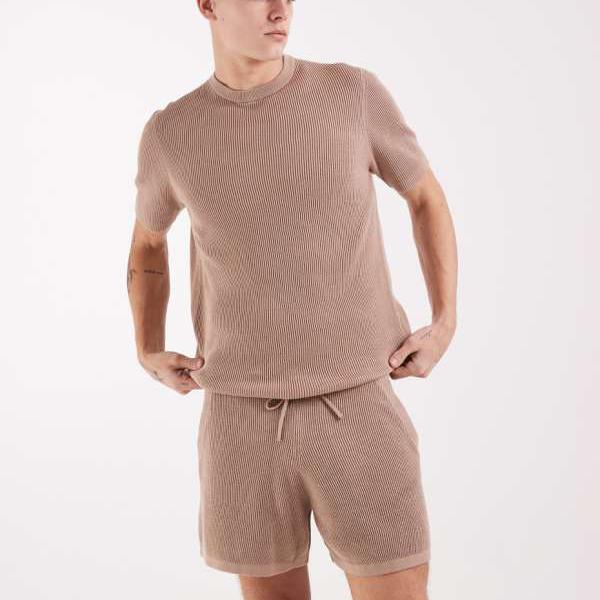 エイソス ASOS asos ASOS DESIGN ニットリブセットアップショーツ(トープ) パンツ ボトム メンズ 男性 インポートブランド 小さいサイズから大きいサイズまで