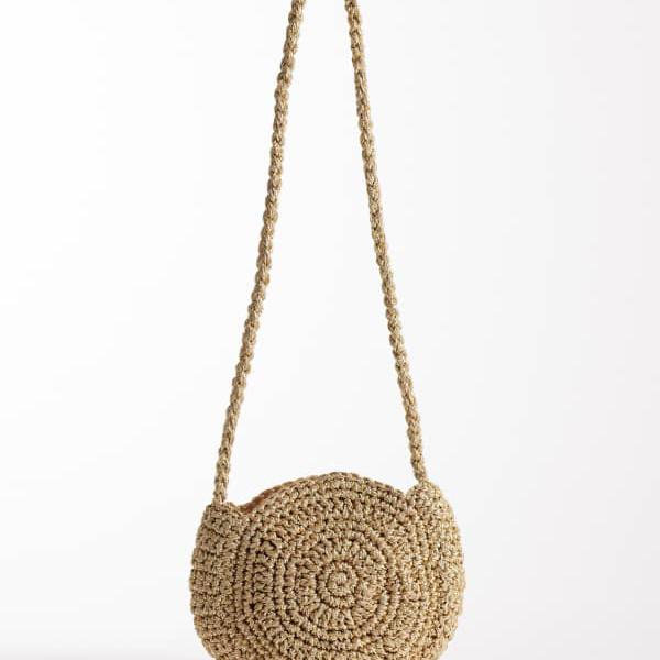 アクセサライズ Accessorize Accessorize メタリックラフィアシェルクロスボディバッグ（ゴールド） 鞄 レディース 女性 インポートブランド