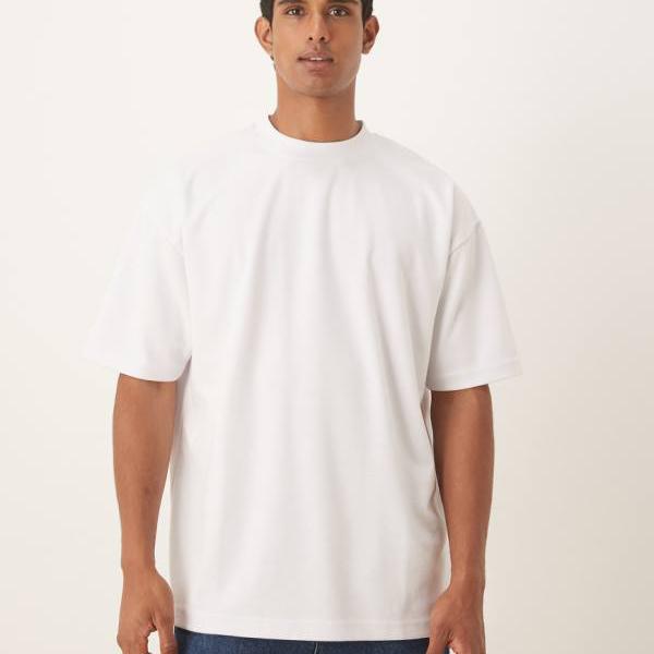 エイソス ASOS asos ASOS DESIGN breatheMAX・・ ヘビーウェイト 大層らしい大きさ ティーシャツ（白いこと、綿織物混紡） トップス メンズ 成人男性 インポートブランド ごく小さい大きさから大層らしい大きさまで