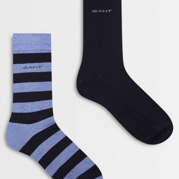 ガント Gant GANT バーストライプと無地のソックス2足セット（ネイビー） 靴下 メンズ 男性 インポートブランド